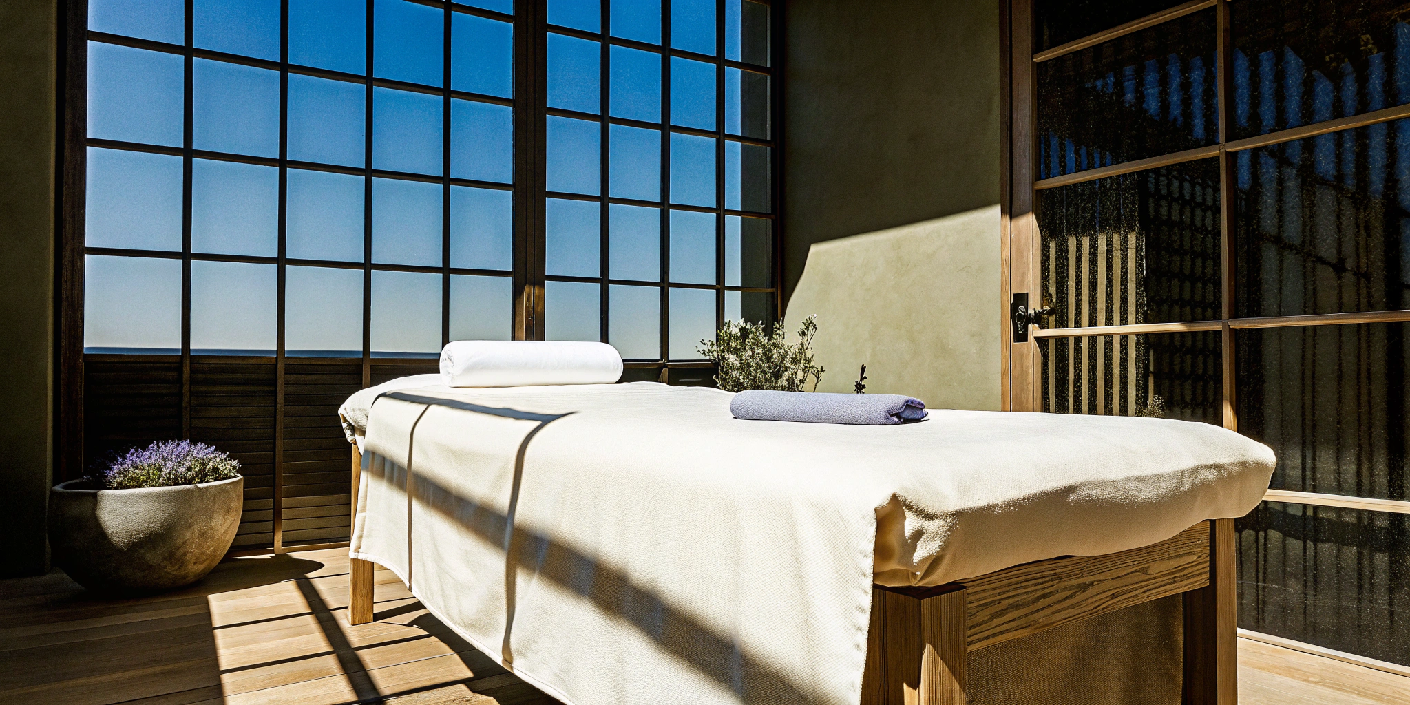 Massage table prepared for a posture correction and body alignment session.