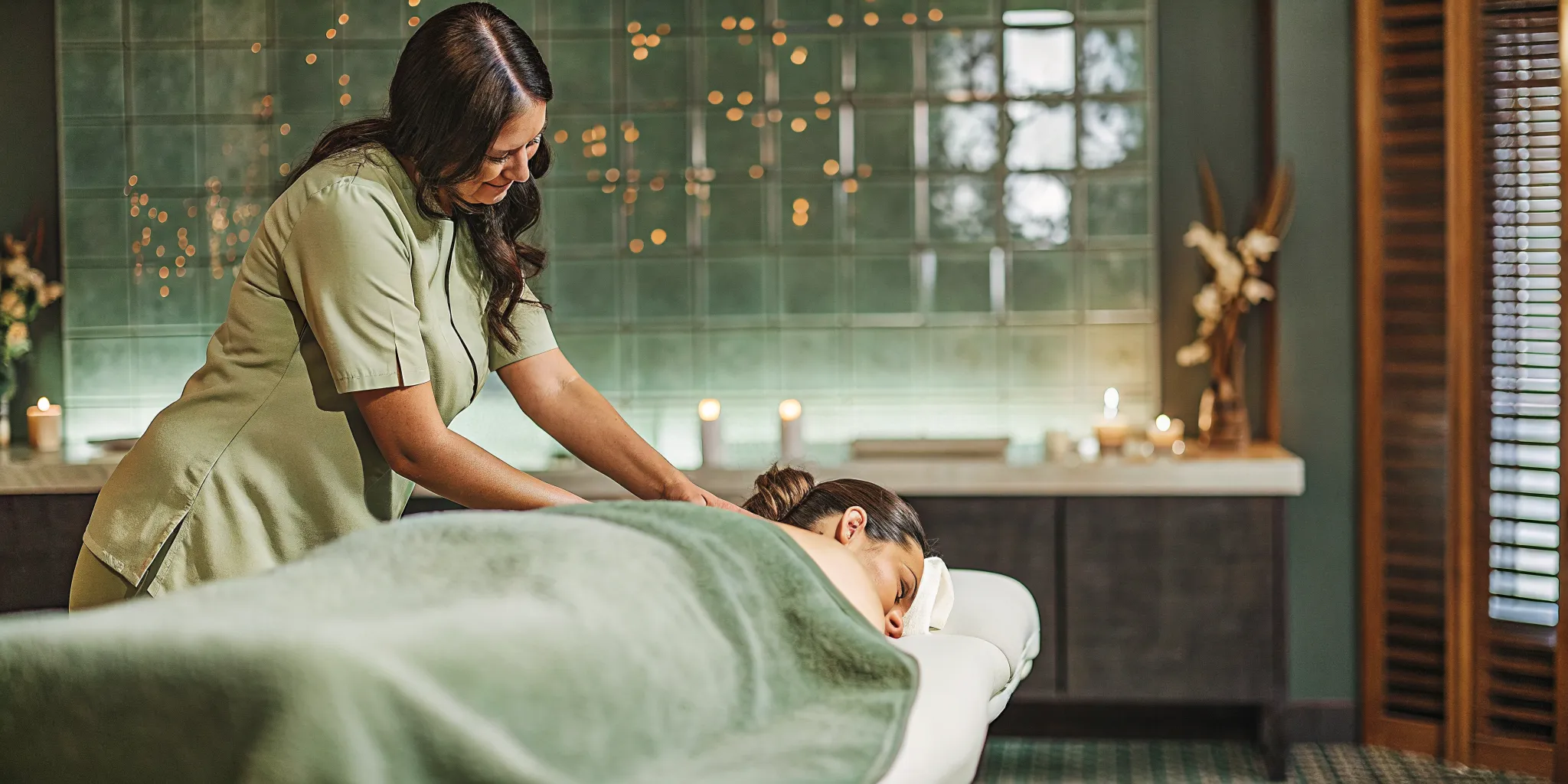 A massage therapist in Metairie giving a client a professional massage.