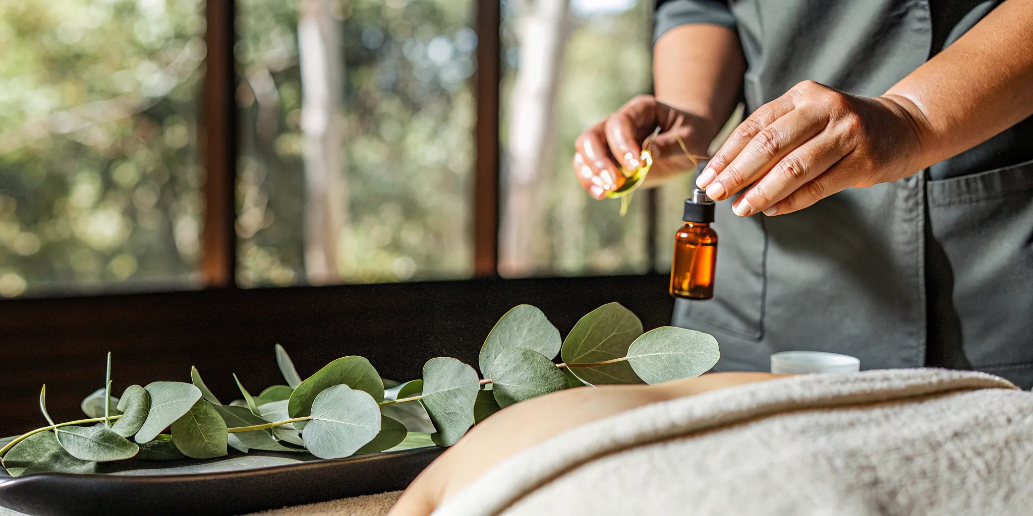 CBD oil being massaged into a person's back for muscle pain relief.