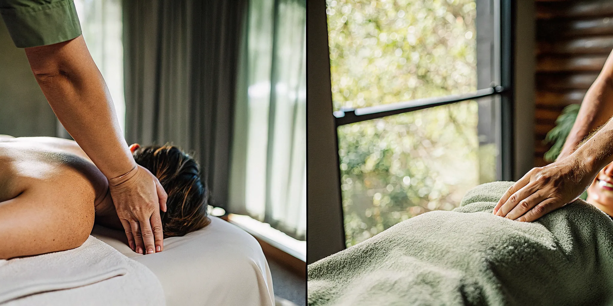 Therapist performs a deep tissue sports massage on an athlete's back for pain relief.