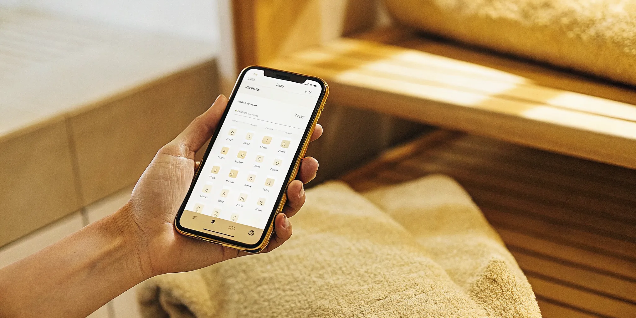 Booking a shoulder massage in New Orleans on a smartphone.