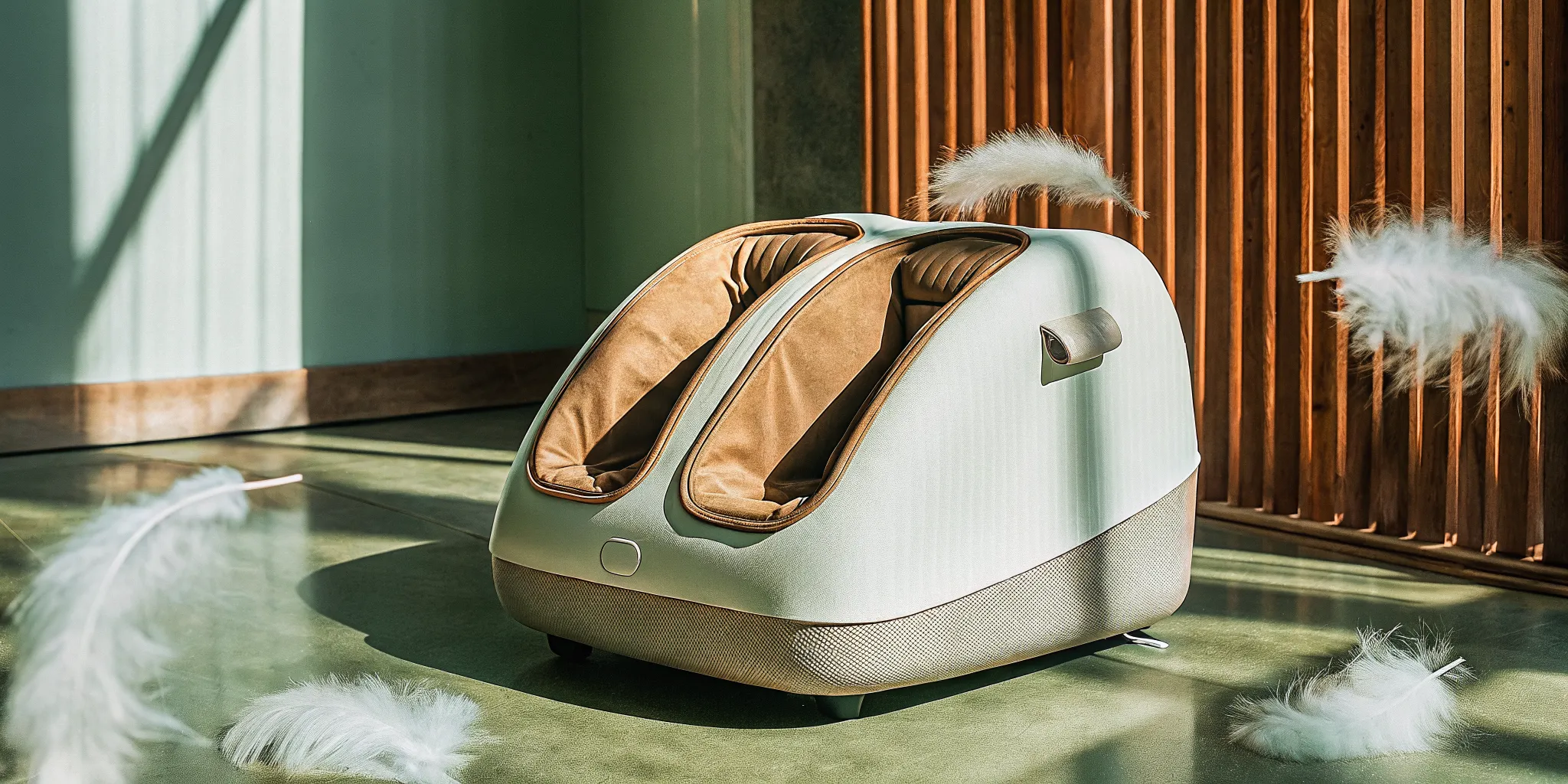 The Cloud Massage shiatsu foot massager provides a relaxing, heated massage for tired feet.