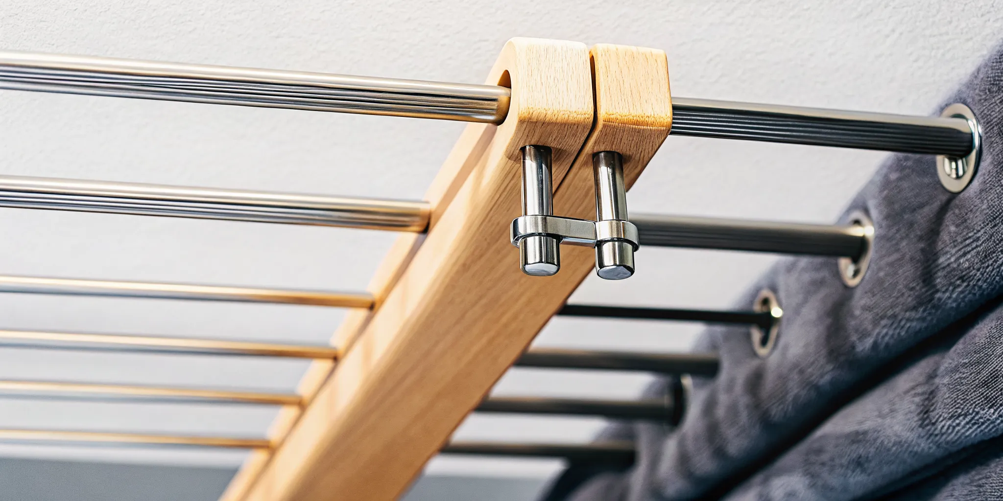 Wooden ashiatsu bars mounted to a ceiling, an option for therapists looking for bars for sale near me.