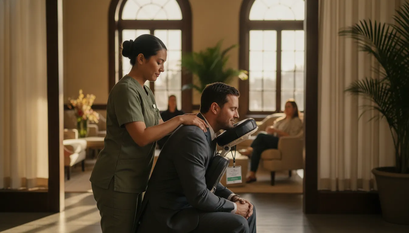 Corporate chair massage at a New Orleans conference